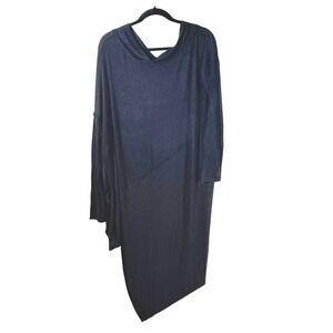 WE THE FREE Black Asymmetrical Grapevine Cowl Neck Long Sleeve Tunic Dress M